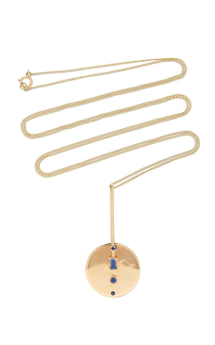 Wwake Limited Edition Spinning Blue Sapphire Medallion 30 Necklace