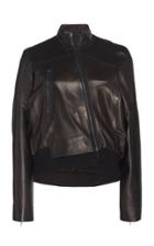 Poiret Asymmetric Leather Bomber
