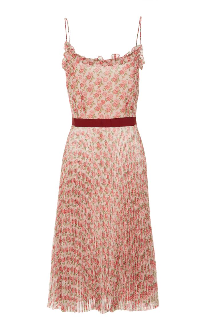 Luisa Beccaria Georgette Roses Knee Length Dress