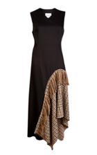 Moda Operandi Joshua Millard Redwood Wool-trimmed Cotton-blend Midi Dress