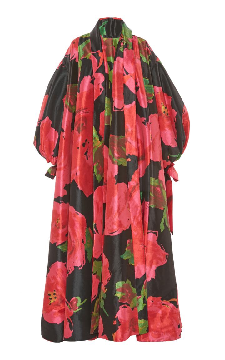 Moda Operandi Richard Quinn Floral-print Oversized Satin Coat Size: 6