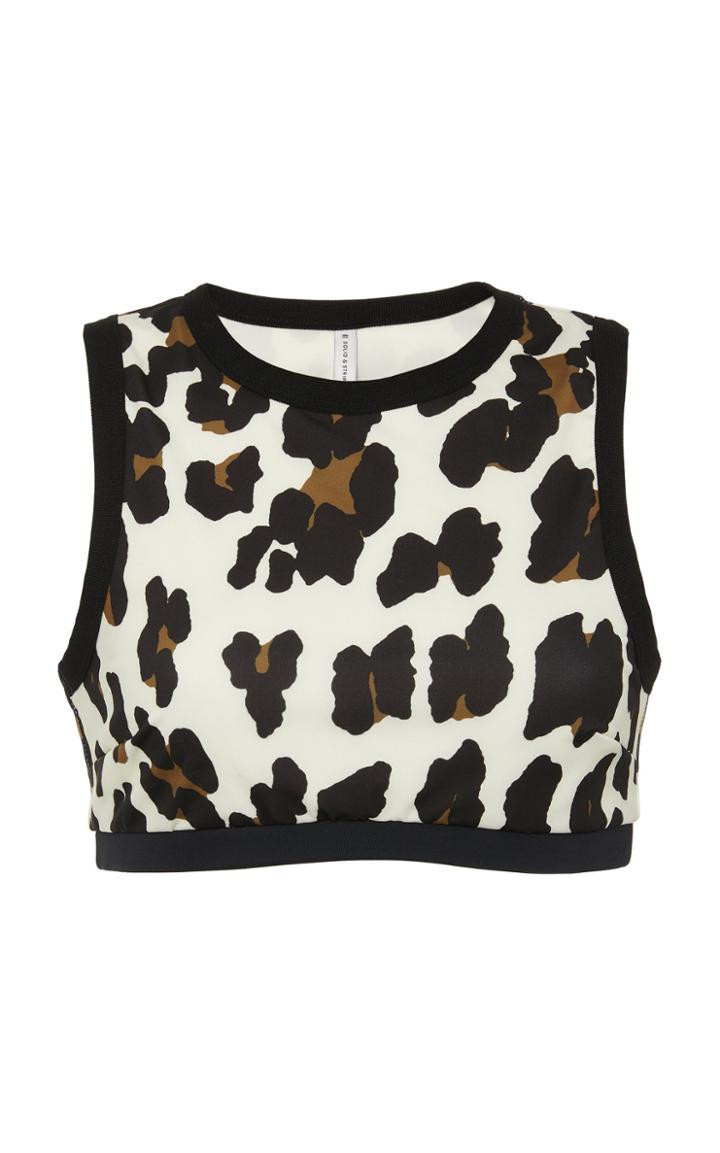 Solid & Striped Stacey Leopard-print Swim Top