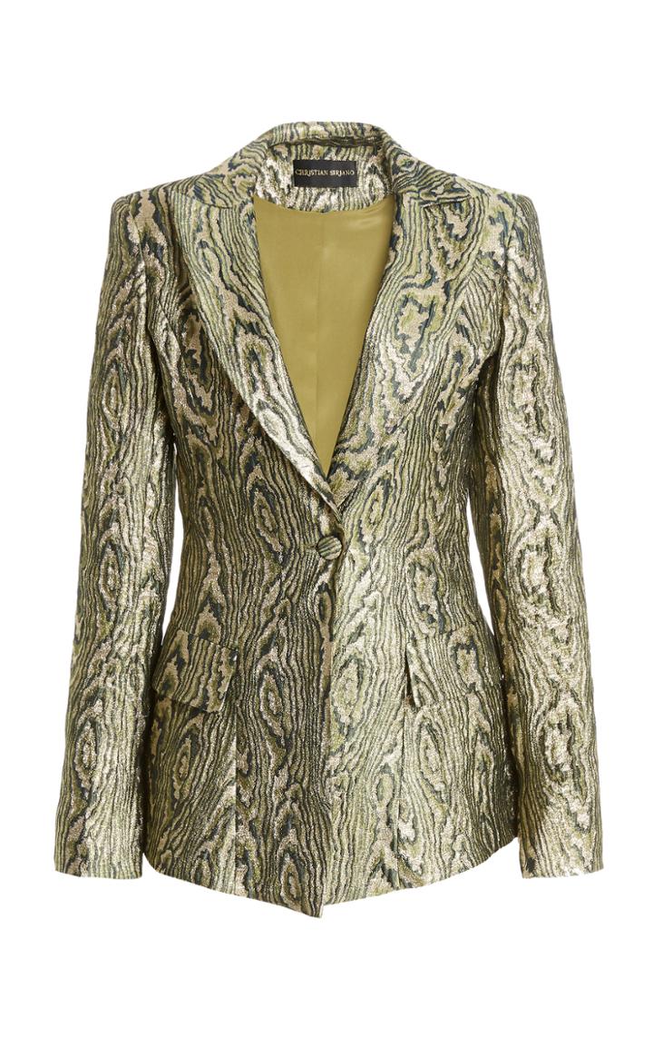 Moda Operandi Christian Siriano Huntress Moire Single-button Blazer