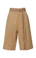 Vince Belted Cotton-blend Bermuda Shorts Size: 12