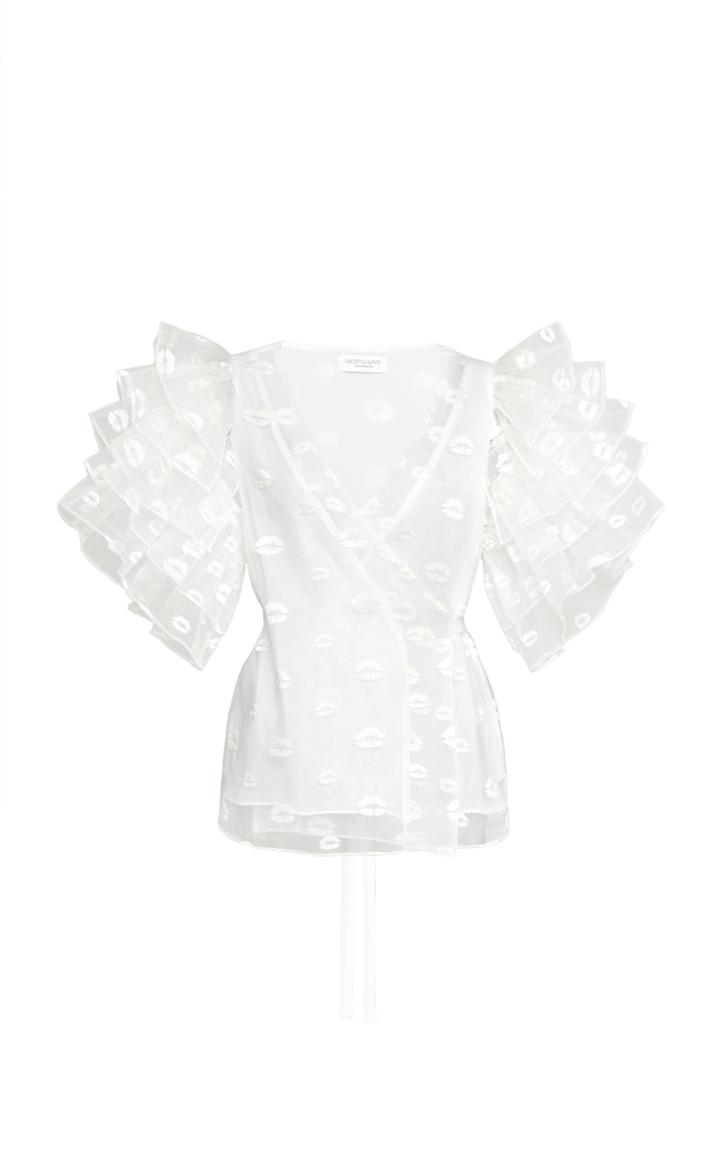 Hofmann Copenhagen Emeli Embroidered Wrap Top