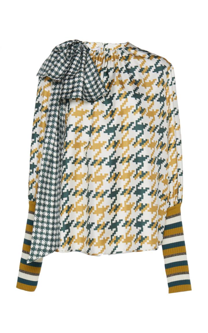 Dice Kayek Contrast Bow Neck Shirt