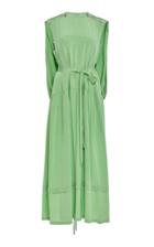 Moda Operandi Tibi Eco Silk Detachable Cape Dress With D Ring Belt Size: 0