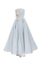 Christian Siriano Silk Strapless Gown With Embroidered Bodice