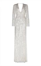 Jenny Packham Silvie V-neck Sequin Gown