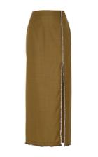 Attico Elia Embroidered Wool Skirt