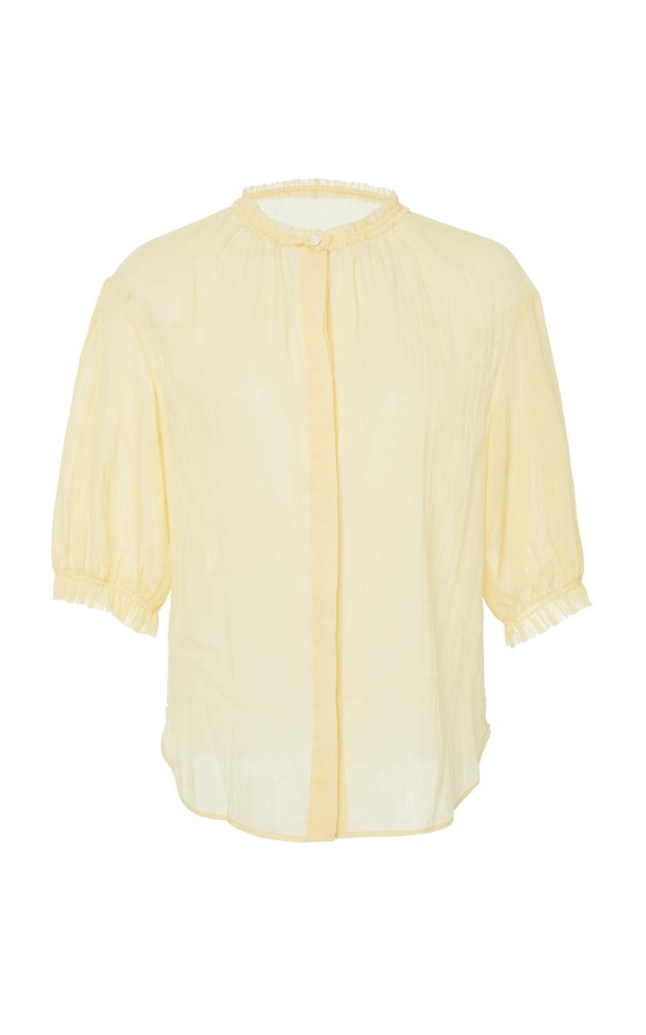 Loup Charmant Pico Elbow Sleeve Cotton Blouse