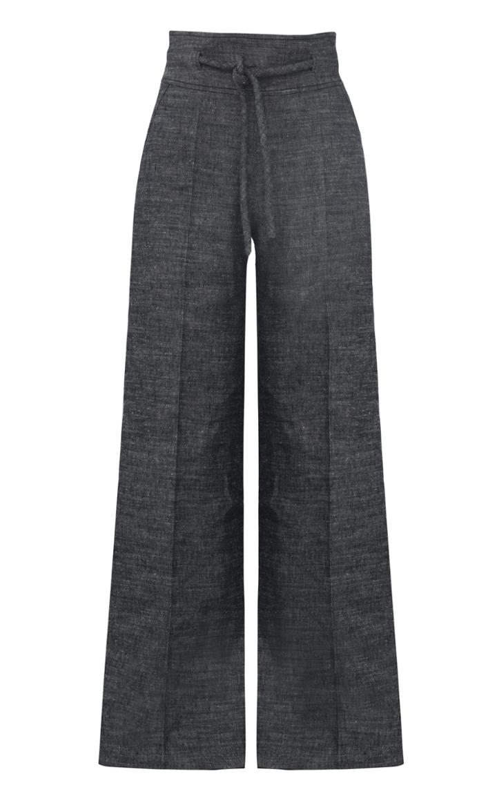Moda Operandi Martin Grant Belted Linen-silk Wide-leg Pants