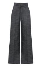 Moda Operandi Martin Grant Belted Linen-silk Wide-leg Pants
