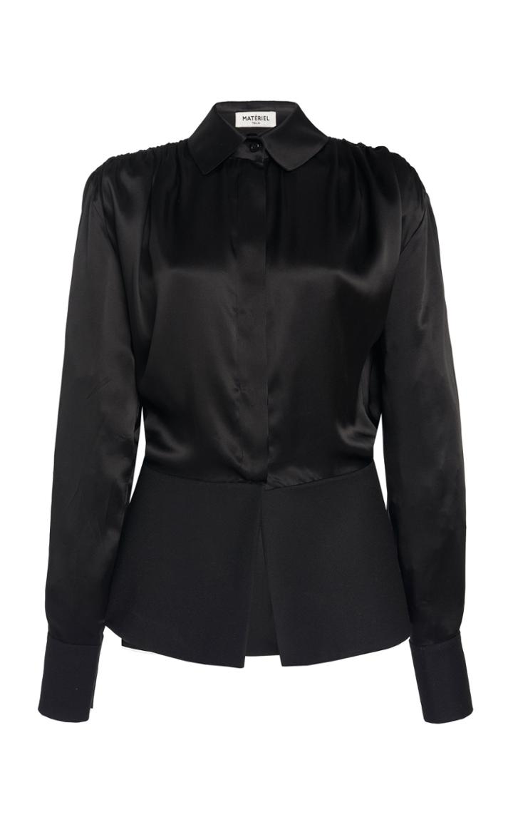 Matriel Peplum Silk Blouse