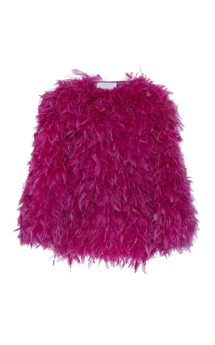 Attico Ostrich Feather Coat