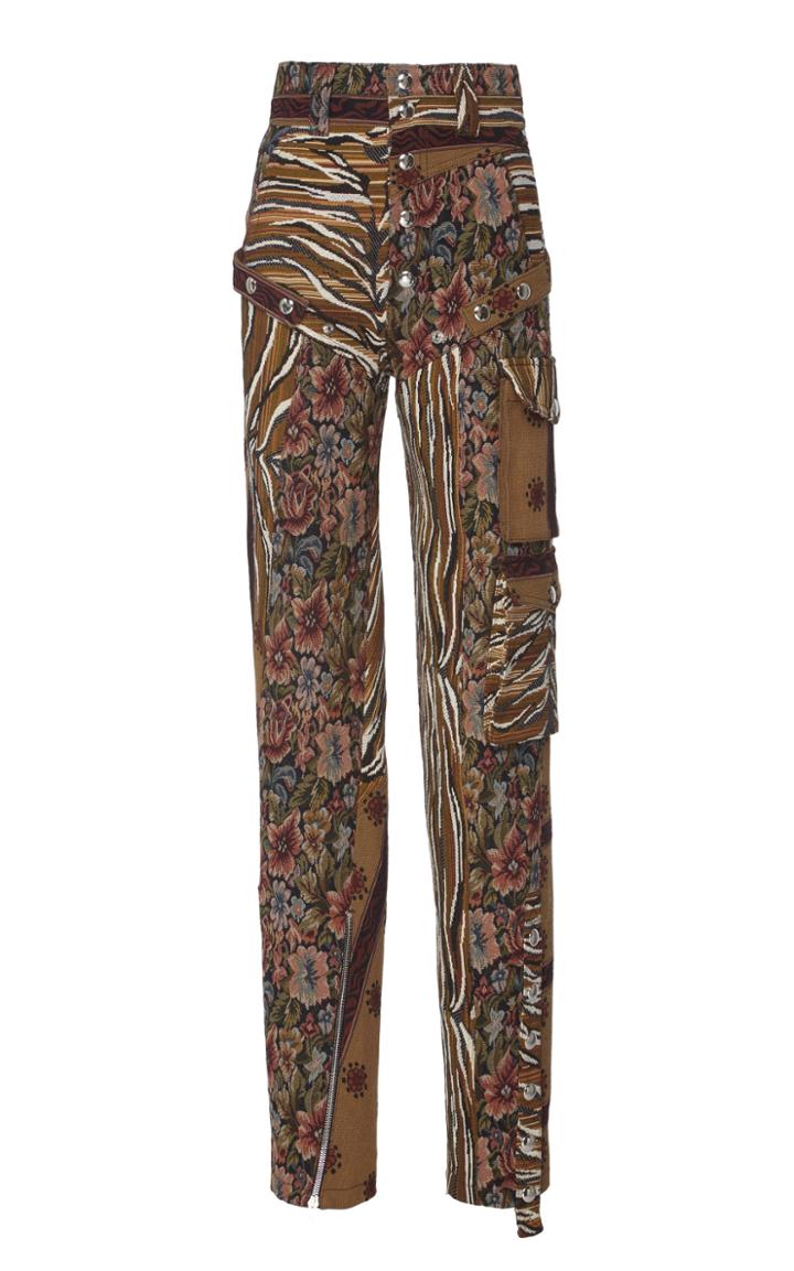 Mugler Patchwork Tapestry Straight-leg Twill Pants