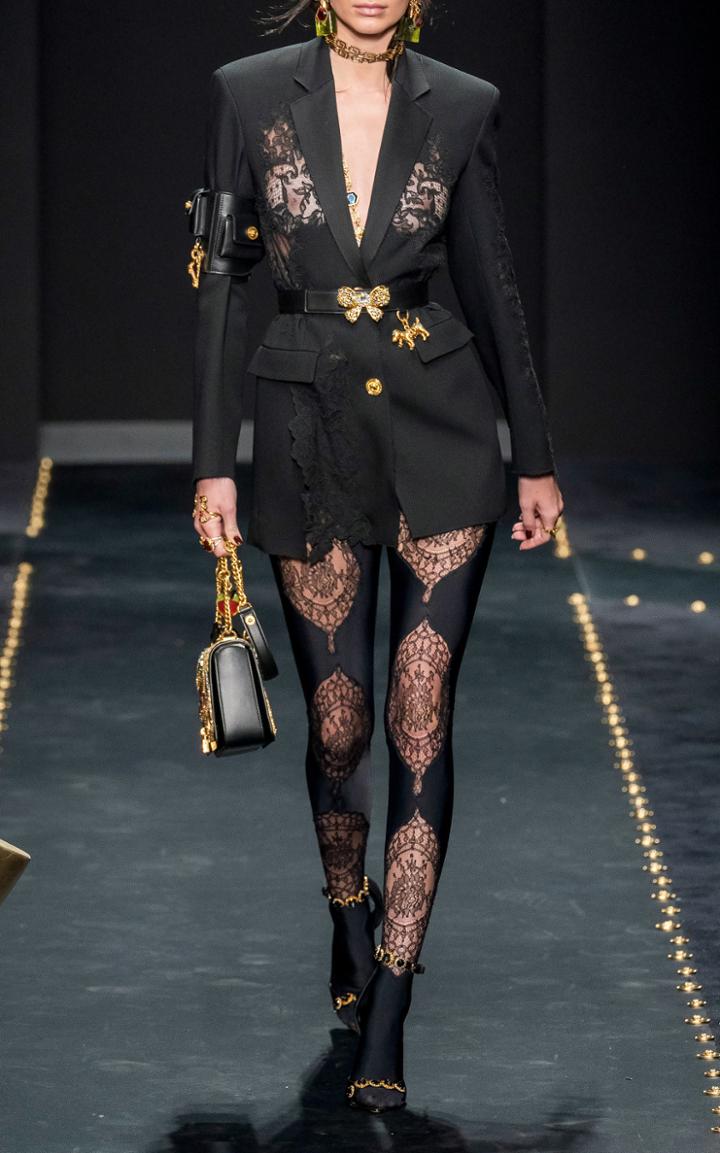 Versace Lace Panel Leggings