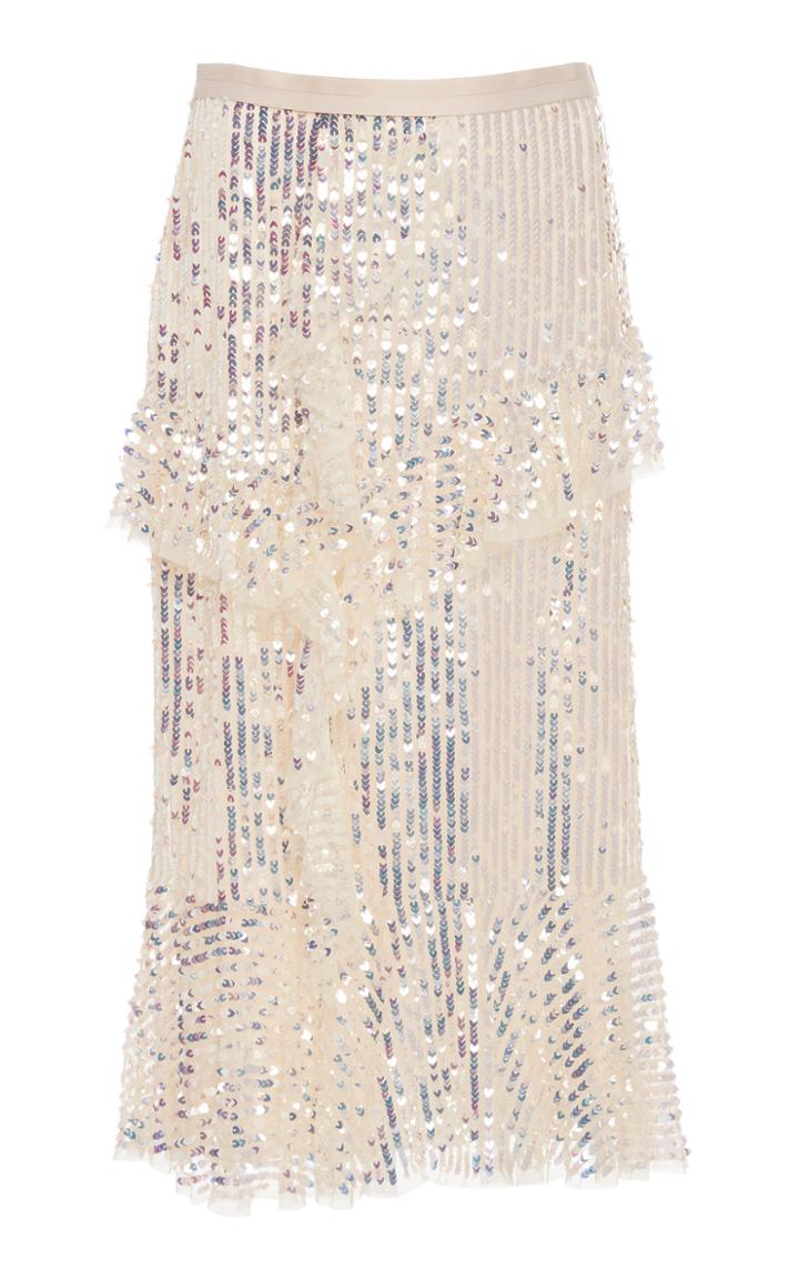 Needle & Thread Scarlett Sequin Tulle Midi Skirt