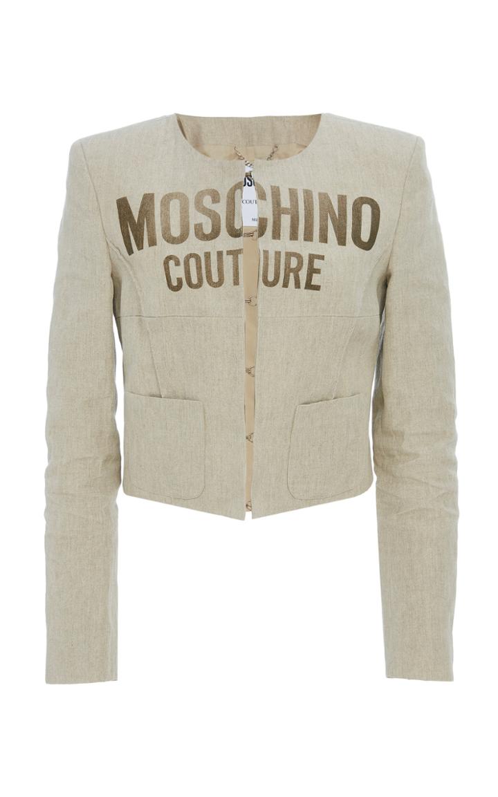 Moschino Cropped Linen Jacket