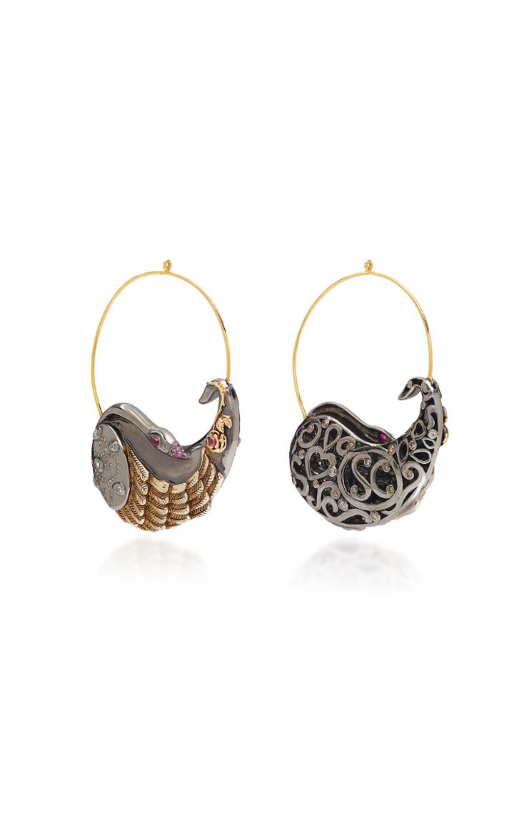 Sylvie Corbelin One-of-a-kind Large Swan Hoops