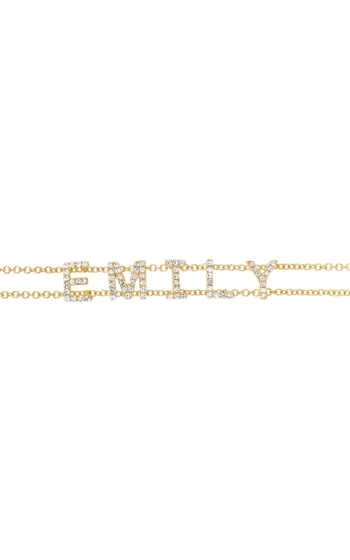 Moda Operandi Ef Collection 14k Gold Diamond Custom Name Bracelet