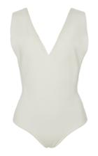 Agnona V-neck Cotton One-piece Maillot