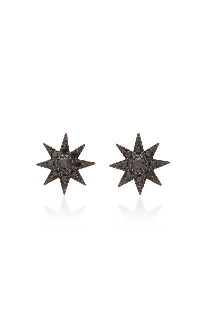 Colette Jewelry 18k Oxidized Gold And Black Diamond Earrings