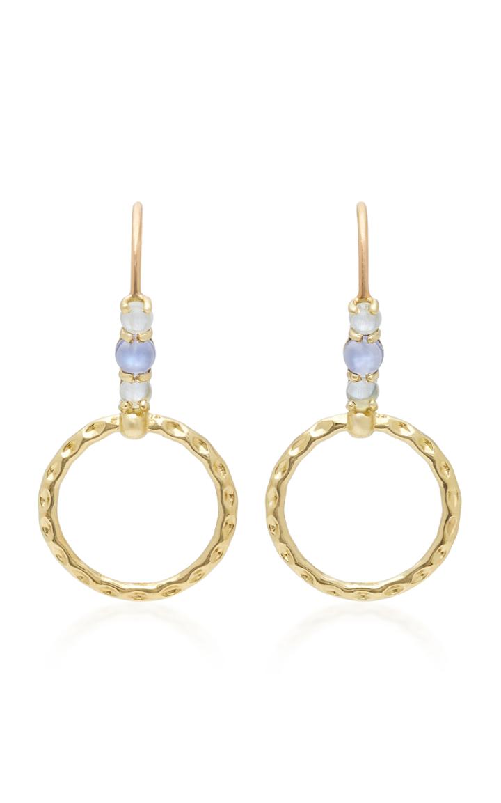 Daria De Koning Small Orbit 18k Gold Multi-stone Hoop Drop Earrings