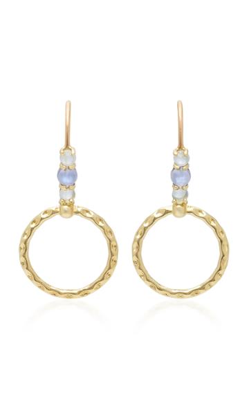 Daria De Koning Small Orbit 18k Gold Multi-stone Hoop Drop Earrings