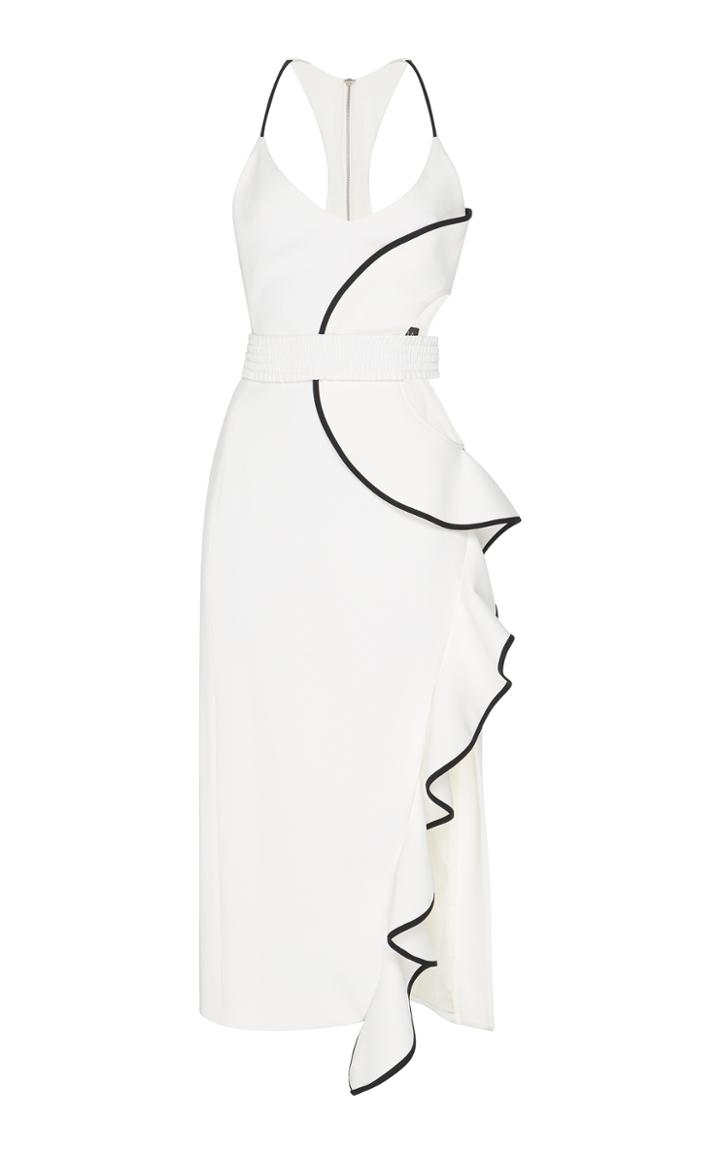 David Koma Cutout Split Ruffled Dress