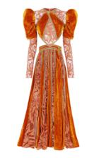 Moda Operandi Raisa Vanessa Velvet & Lace Paneled Cutout Dress