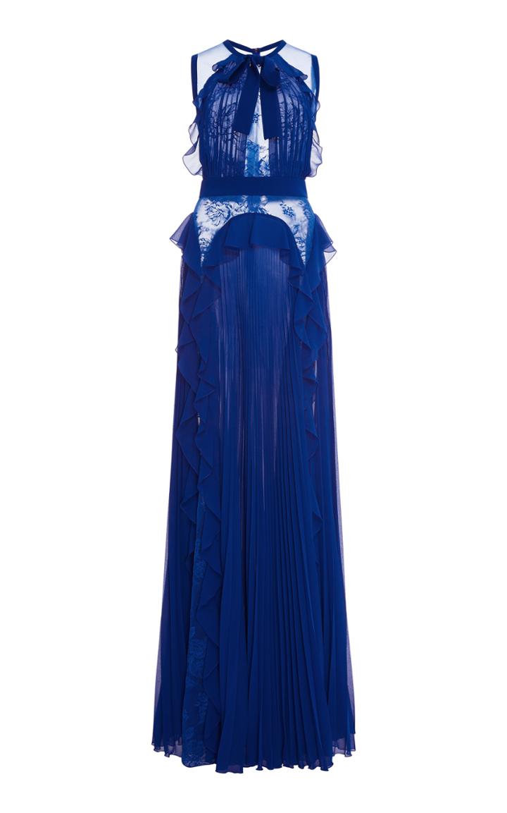 Elie Saab Sleeveless Pleated Gown