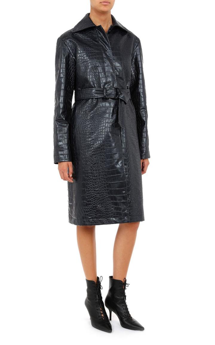 Moda Operandi Philosophy Di Lorenzo Serafini Faux Crocodile Leather Trench Coat