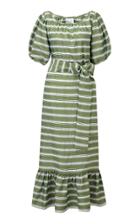 Lisa Marie Fernandez Prairie Belted Striped Poplin Maxi Dress