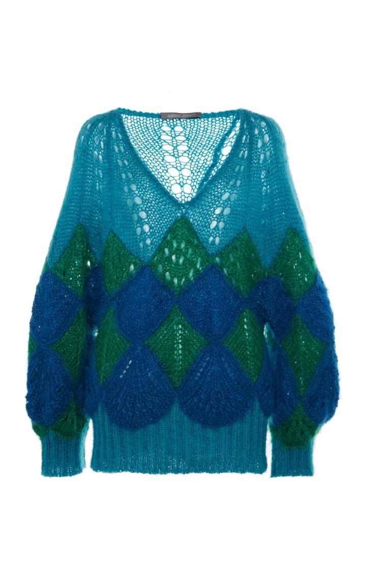 Moda Operandi Alberta Ferretti Hand-embroidered Mohair Sweater