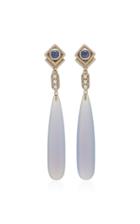 Sorab & Roshi 18k White Gold Sapphire And Diamond Teardrop Earrings