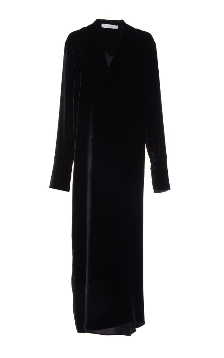 Sandra Mansour Cyllene Velvet Midi Dress