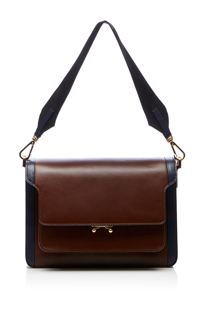 Marni Saddle Brown And Eclipse Shoulder Bag