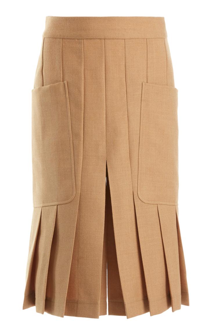 Moda Operandi Victoria Beckham Pleated Wool Culottes