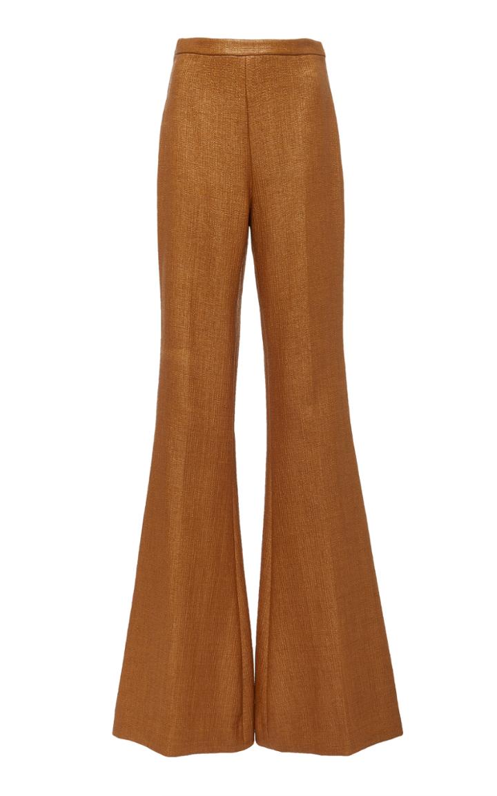 Christian Siriano Flared Woven Bamboo Pants