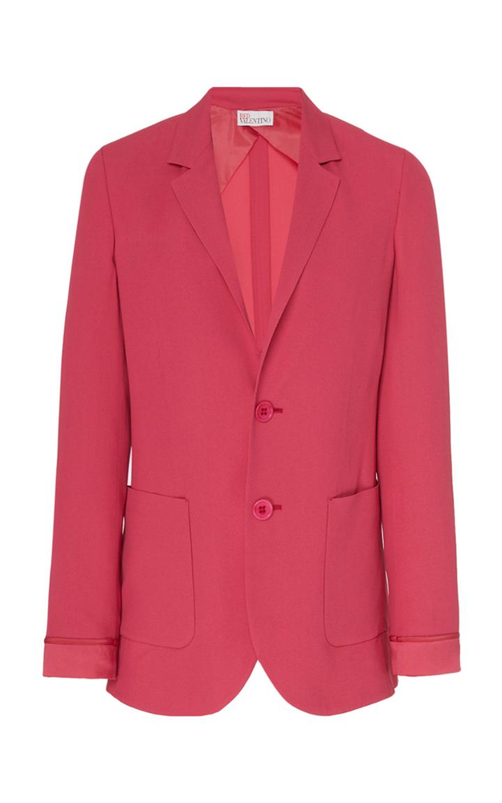 Moda Operandi Red Valentino Satin-trimmed Crepe Blazer Size: 40