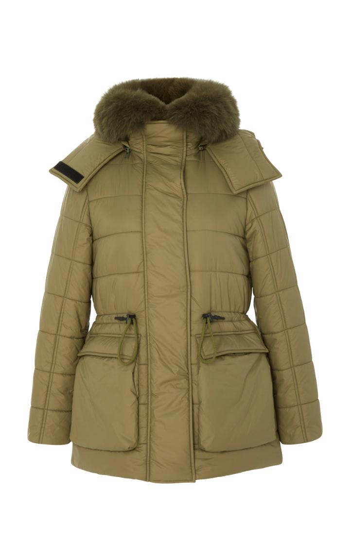 Yves Salomon Paris Fox Fur-trimmed Shell Down Coat