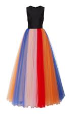 Carolina Herrera Sleeveless Gown With Pleated Tulle Skirt