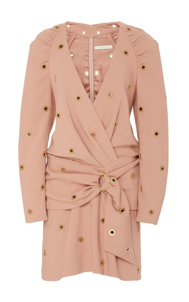 Jonathan Simkhai Mini Chain Eyelet Wrap Dress