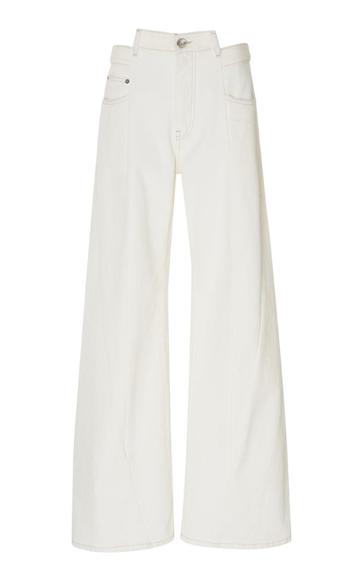 Maison Margiela High-rise Cutout Hem Wide-leg Jeans