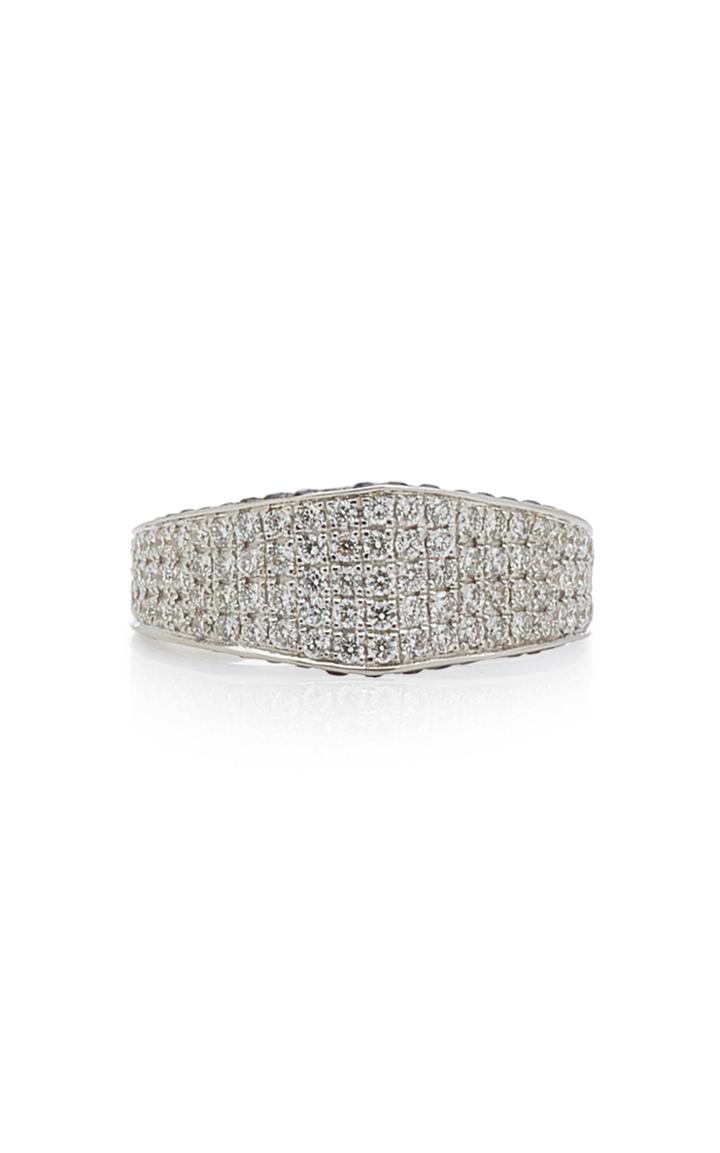 Ralph Masri 18k White Gold, Diamond, And Sapphire Ring