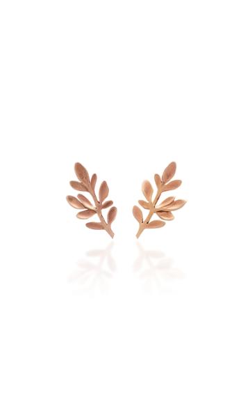 Luisa Schroder Palm Rose Gold Stud Earrings