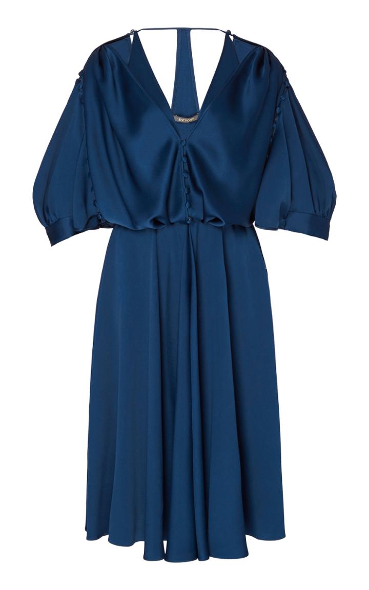 Moda Operandi Zac Posen Pleated Satin Dress Size: 0