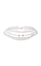 Yeprem Illusion Layered 18k White And Diamond Necklace