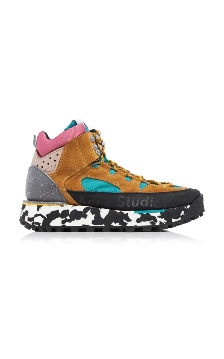 Acne Studios Bertrand Rubber-trimmed Suede And Canvas Sneakers